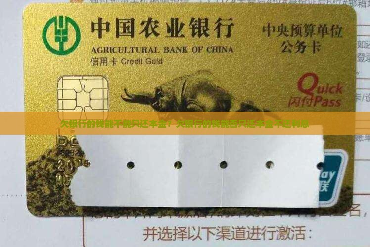 欠银行的钱能不能只还本金 欠银行的钱能不能只还本金