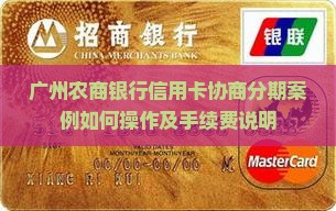 广州农商银行信用卡协商分期案例如何操作