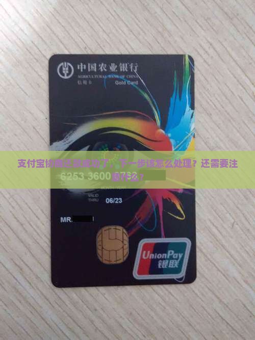 支付宝协商还款成功了怎么处理