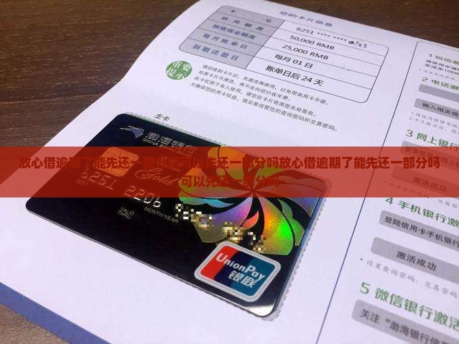 放心借逾期了能先还一部分吗可以先还一部分吗