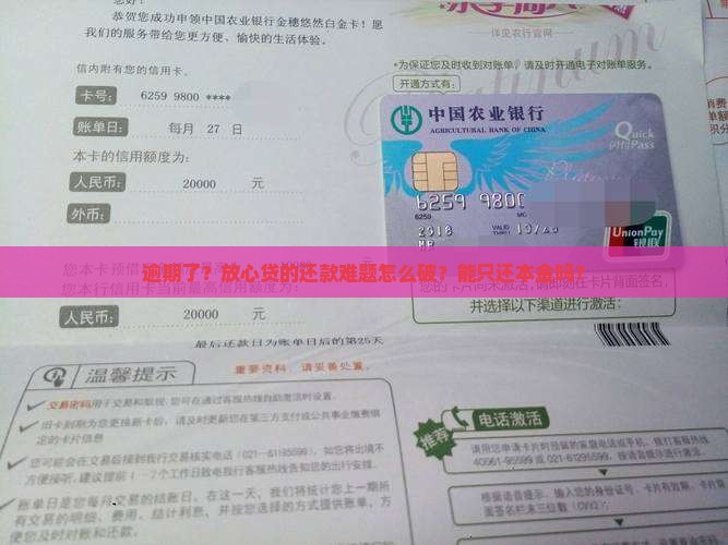 放心贷逾期后如何协商只还本金
