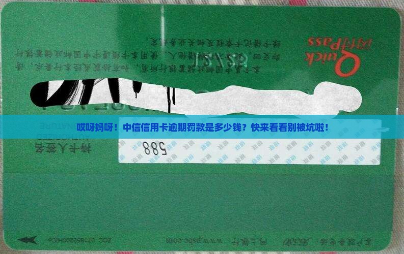 中信信用卡逾期罚款标准是多少
