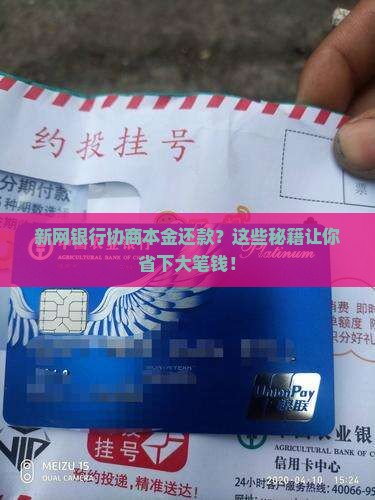 新网银行协商本金还款方式