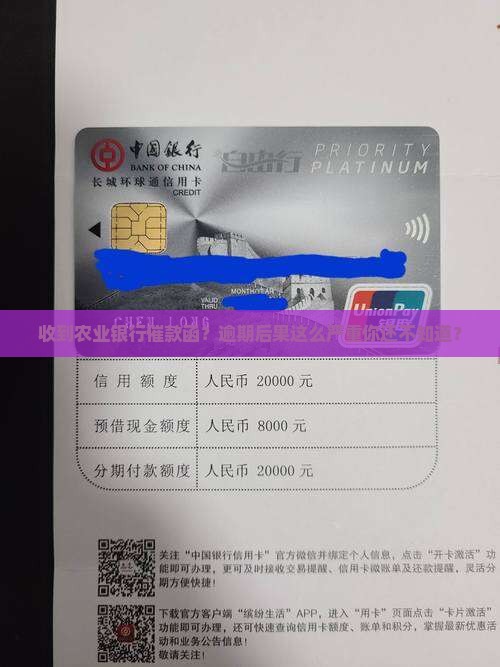 收到农业银行催款函