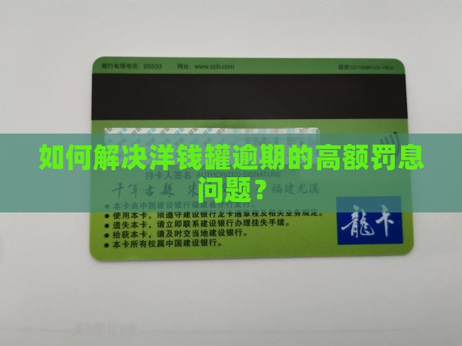 洋钱罐逾期罚息的高额问题应该如何解决