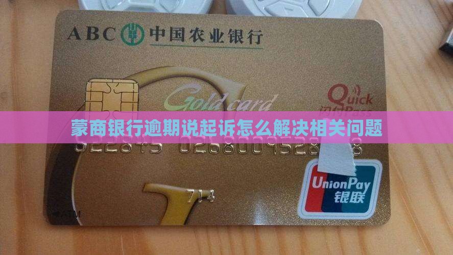 蒙商银行逾期说起诉怎么解决