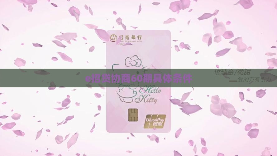 e招贷协商60期具体条件