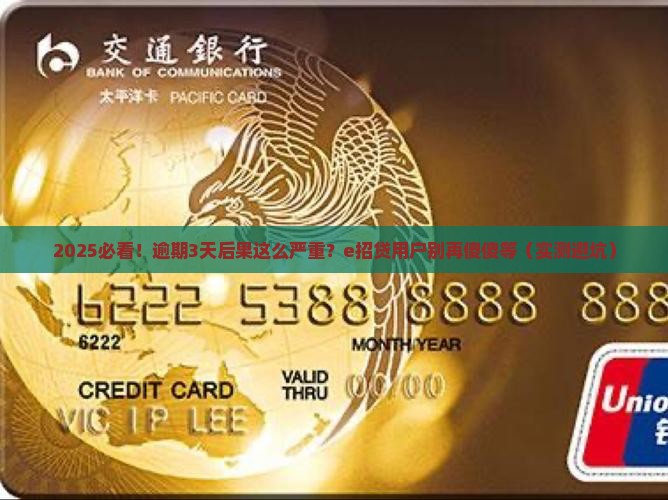 招商银行e招贷逾期还款后果严重吗