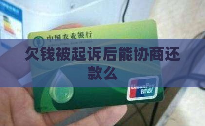 欠钱被起诉后能协商还款么 欠钱被起诉后能协商还款么