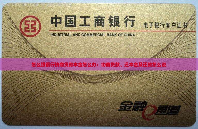 怎么跟银行协商贷款本金怎么办