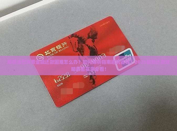 南银法巴消费金融还款困难怎么办
