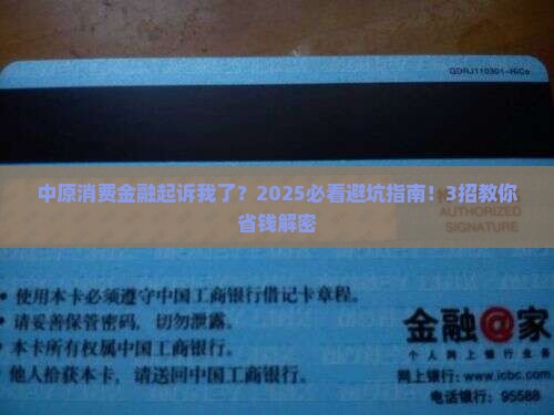 中原消费金融说提起诉讼了