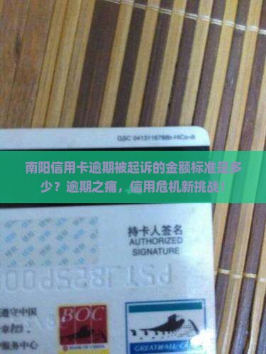 南阳信用卡逾期被起诉的金额标准是多少