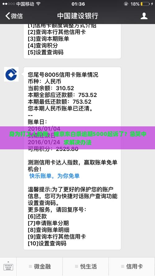 京东白条逾期5000诉讼解决方法