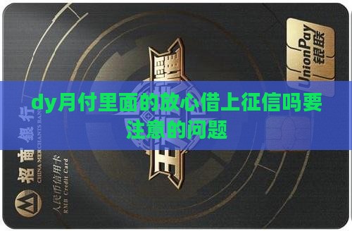 dy月付里面的放心借上征信吗要注意的问题