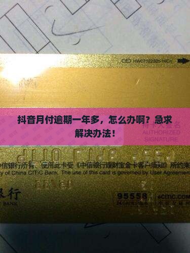 抖音月付逾期一年多了怎么解决