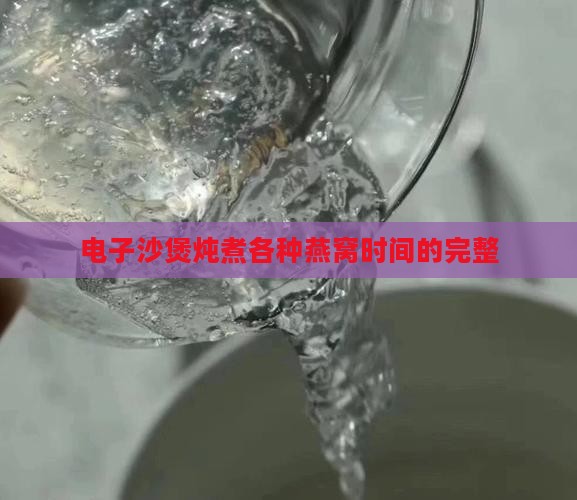 电子沙煲炖煮各种燕窝时间的完整