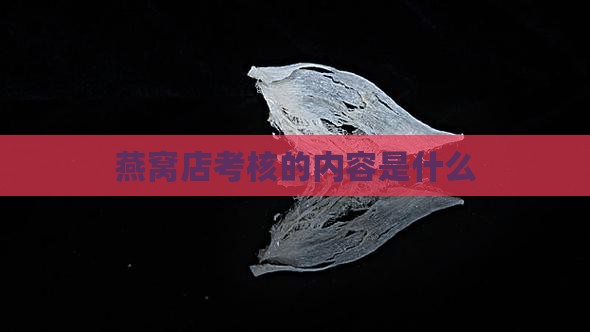 燕窝店考核的内容是什么