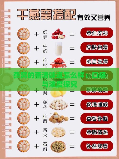 燕窝的蛋清味道怎么样：口感与浓度探究