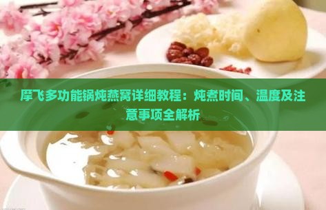摩飞多功能锅炖燕窝详细教程：炖煮时间、温度及注意事项全解析