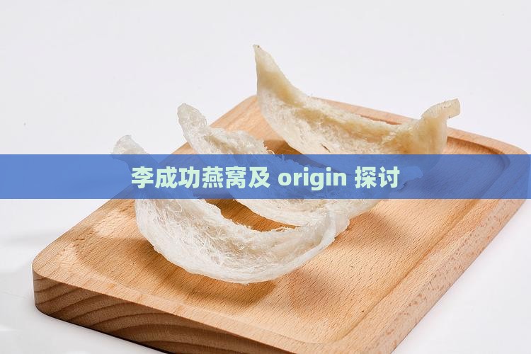 李成功燕窝及 origin 探讨
