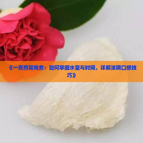 《一克燕窝炖煮：如何掌握水量与时间，详解浓稠口感技巧》