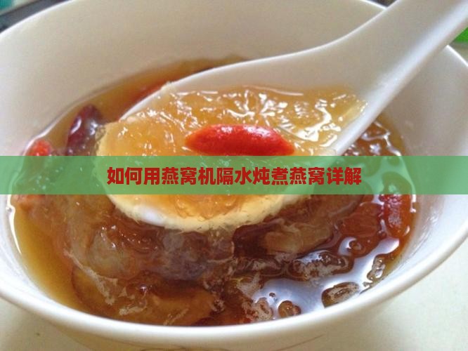 如何用燕窝机隔水炖煮燕窝详解