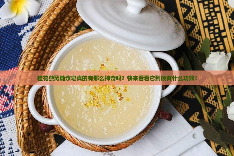桂花燕窝糖浆皂功效是什么