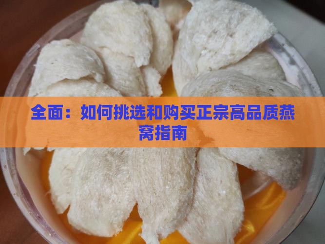 全面：如何挑选和购买正宗高品质燕窝指南