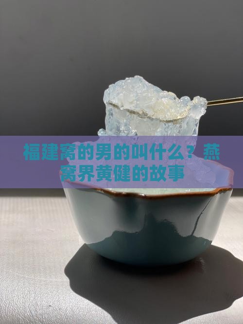 福建窝的男的叫什么？燕窝界黄健的故事