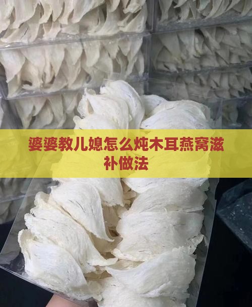 婆婆教儿媳怎么炖木耳燕窝滋补做法