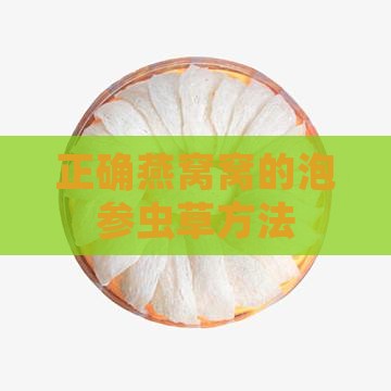 正确燕窝窝的泡参虫草方法