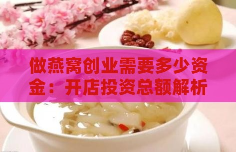 做燕窝创业需要多少资金：开店投资总额解析