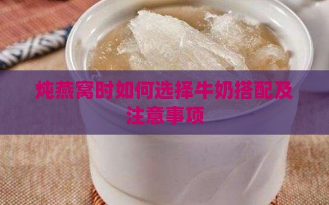 炖燕窝时如何选择牛奶搭配及注意事项