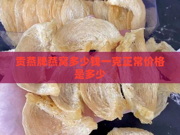 贡燕牌燕窝多少钱一克正常价格是多少