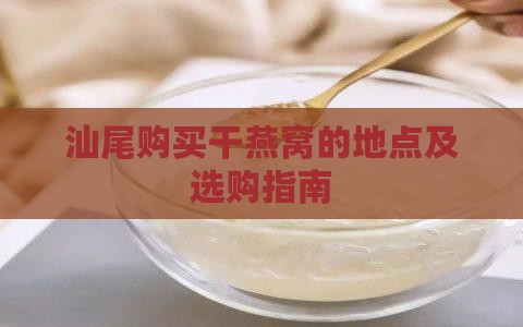 汕尾购买干燕窝的地点及选购指南