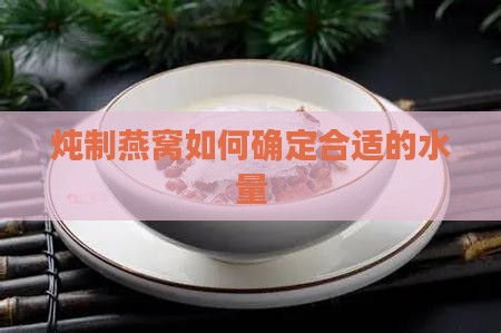 炖制燕窝如何确定合适的水量