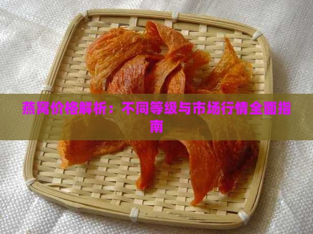 燕窝价格解析：不同等级与市场行情全面指南