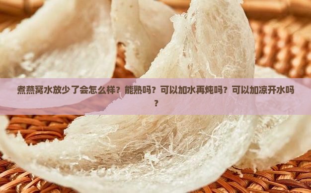 煮燕窝水放少了会怎么样?能熟吗?可以加水再炖吗?可以加凉开水吗? 煮燕窝水放少了会怎么样?能熟吗?可以加水再炖吗?可以加凉开水吗?
