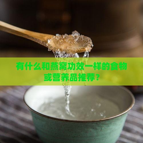 有什么和燕窝功效一样的食物或营养品推荐？