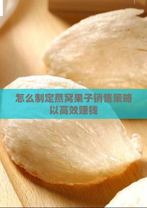 怎么制定燕窝果子销售策略以高效赚钱