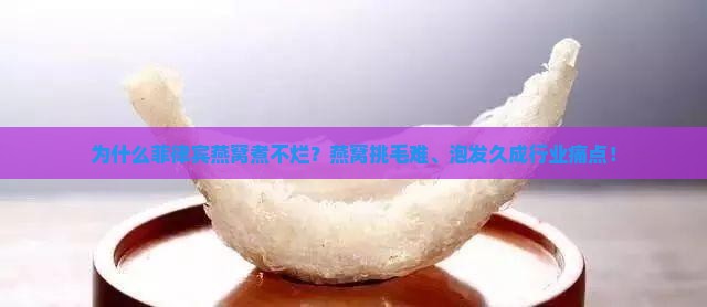 为什么菲律宾燕窝煮不烂？燕窝挑毛难、泡发久成行业痛点！