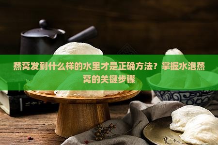 燕窝发到什么样的水里才是正确方法？掌握水泡燕窝的关键步骤