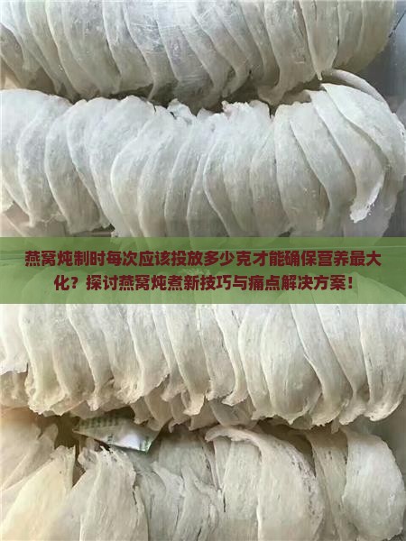 燕窝炖制时每次应该投放多少克才能确保营养最大化？探讨燕窝炖煮新技巧与痛点解决方案！