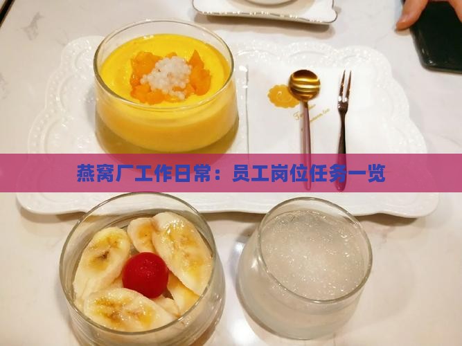 燕窝厂工作日常：员工岗位任务一览
