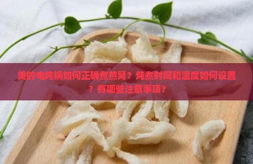 美的电炖锅如何正确煮燕窝？炖煮时间和温度如何设置？有哪些注意事项？