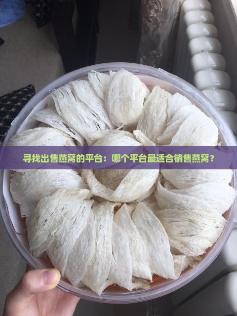 寻找出售燕窝的平台：哪个平台最适合销售燕窝？