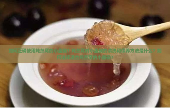 如何正确使用炖燕窝的小盖碗？炖燕窝时小盖碗的清洗和保养方法是什么？如何选择适合炖燕窝的小盖碗？