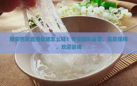 雅安燕窝直播卖货怎么样？专业团队运营，品质保障，欢迎咨询