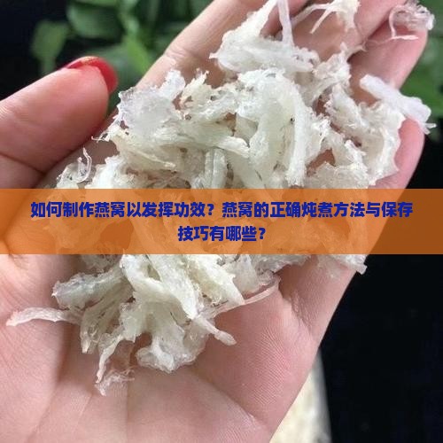 如何制作燕窝以发挥功效？燕窝的正确炖煮方法与保存技巧有哪些？